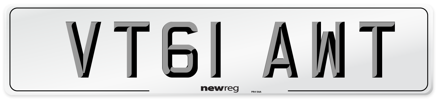 VT61 AWT Number Plate from New Reg